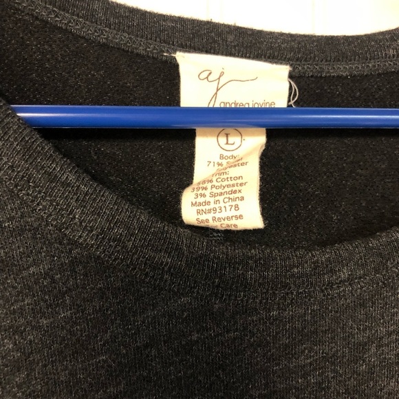 Andrea Jovine Lightweight Sweater Dress Large Gray Pullover Crewneck - Picture 3 of 4